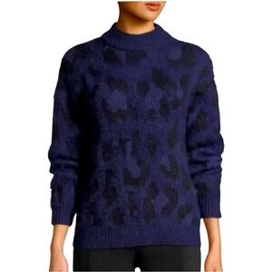 Kate Spade Wild Ones Leopard Print Alpaca Wool Sweater, Size XL